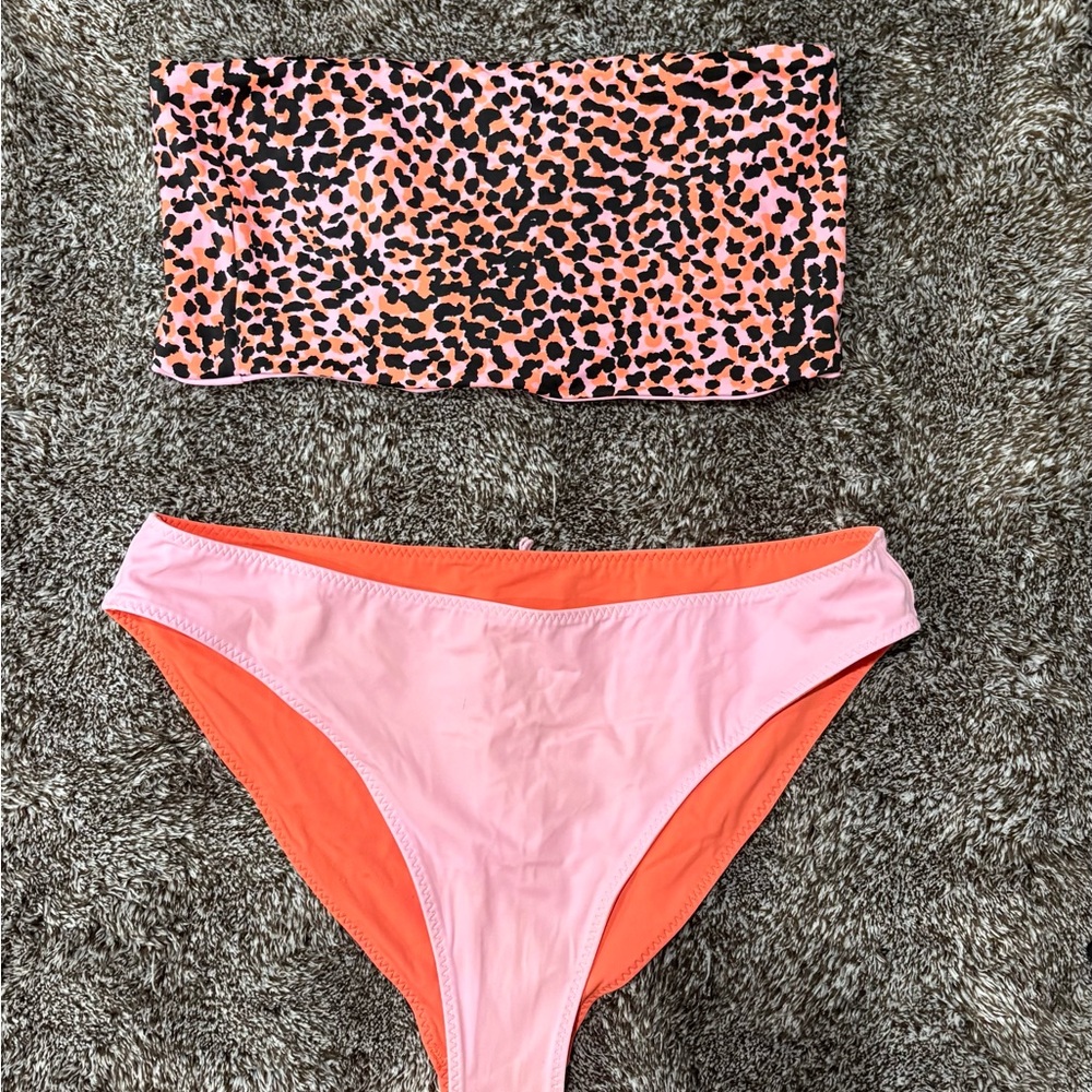 Fabletics Leopard Print Bandeau Bikini Set